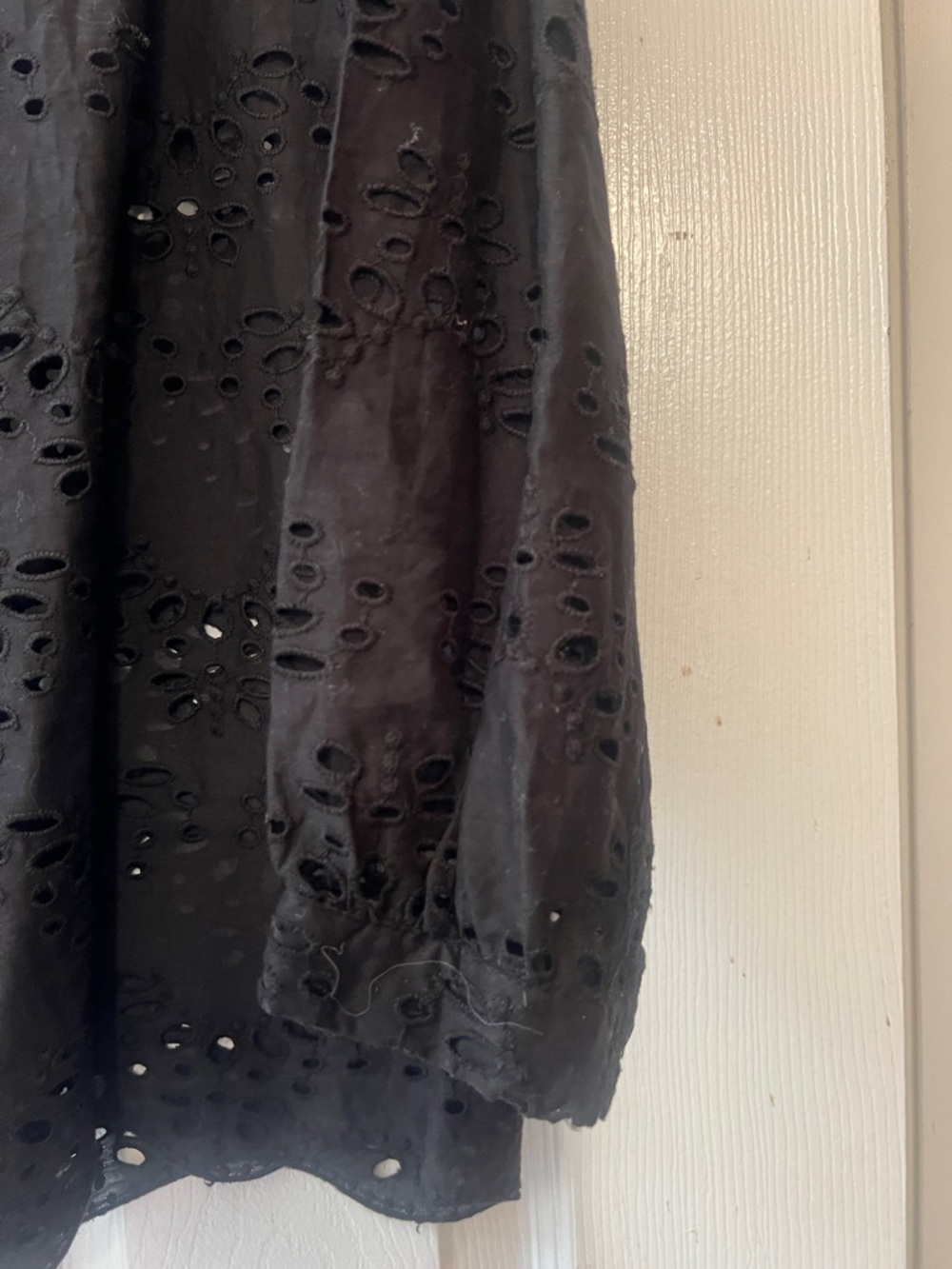 Catherine Malandrino Black Eyelet Button-Up Top - Picture 4 of 6